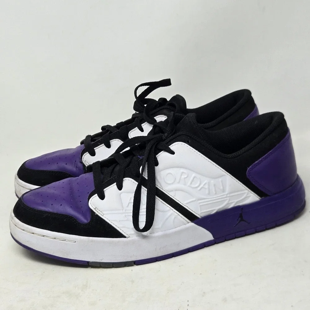 Jordan Nu Retro 1 Low Court Purple‎ Black White DV5141-105 Mens Size 10